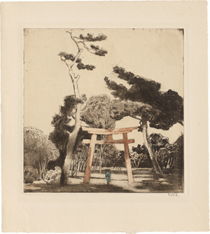 Lot 8009, Auction  121, Orlik, Emil, Vor dem Tempel - Japanische Landschaft mit Tempeltor