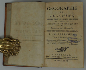 Lot 5, Auction  122, Büsching, Anton Friedrich, Geographie de. Abrègè dans les objets les moins intéressans. Retouchèe par-tout ... par Mr. Berenger