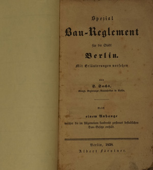 Los 223 - Sachs, Salomo - Spezial Bau-Reglement für die Stadt Berlin - 0 - thumb