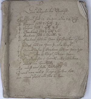 Lot 301, Auction  122, Apotheker-Rezeptbuch, Deutsche Handschrift in brauner Feder auf Papier. 