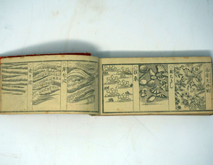 Lot 442, Auction  122, Japanisches Ornamentvorlagenbuch, Blockbuch mit ca. 60 Doppeltafeln mit Ornamenten 