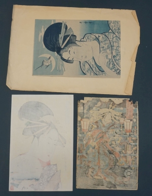 Los 446 - Kuniyoshi, Utagawa - 4 japanische Ukiyo-e Farbholzschnitte - 3 - thumb