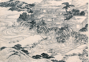 Lot 452, Auction  122, Ocha no uchi "Hiru na", Japanisches Haus. Pinselmalerei auf Japanpapier