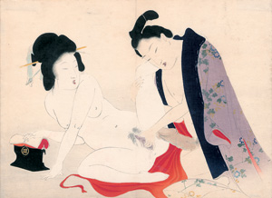 Lot 455, Auction  122, Shunga Nishiki-e, 2 japanische Frühlingsbilder Nishiki-e mit erotischen Szenen