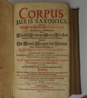 Los 558 - Corpus juris Saxonici - Dresden 1673 - 3 - thumb