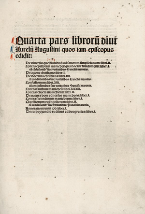 Lot 1220, Auction  122, Augustinus von Hippo, Quarta pars libroru(m) diui Aurelij Augustini quos iam episcopus edidit