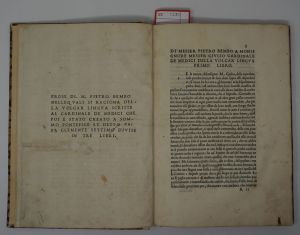 Los 1230 - Bembo, Pietro - Prose nellequali si ragiona della volgar lingua scritte al Cardinale de Medici - 1 - thumb
