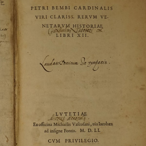 Lot 1231, Auction  122, Bembo, Pietro, Rerum venetarum historiae libri XII