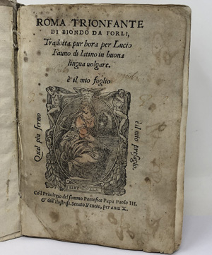 Lot 1251, Auction  122, Biondo, Flavio, Roma trionfante di Biondo da Forli