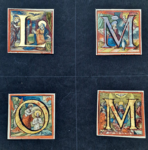 Lot 1252, Auction  122, Blattgold-Initialen, 12 quadratische Initialen mit figürlichen uns szeneischen Darstellungen in quadratischem Rahmen