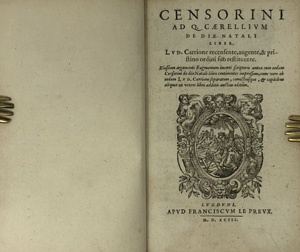 Lot 1283, Auction  122, Censorinus,  Ad Q. Cærellium de die natali liber