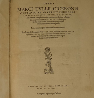 Los 1289 - Cicero, Marcus Tullius - Opera quotquot ab interitu vindicari summorum virorum industria potuerunt  - 0 - thumb