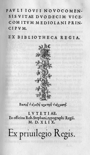 Los 1349 - Giovio, Paolo und Cassio Dio - Vitae duodecim vicecomitum Mediolani principum. - 2 - thumb