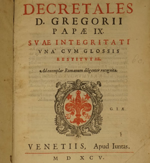 Los 1355 - Gregor IX., Papst -  Decretales D. Gregorii papæ IX. suæ integritati unà cum glossis restitutæ - 0 - thumb