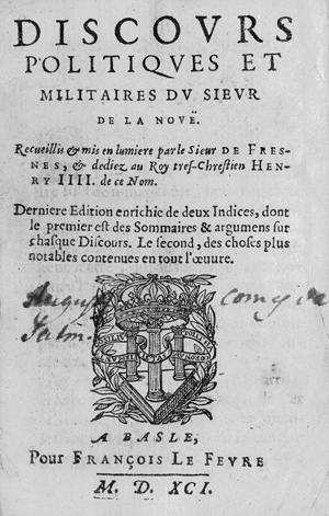 Lot 1391, Auction  122, La Nouë, François de, Discours politiques et militaires. 