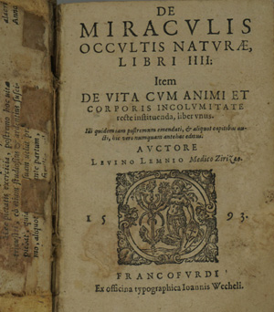Lot 1394, Auction  122, Lemnius, Levinus, De miraculis occultis naturæ