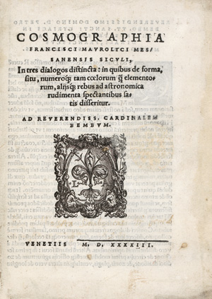 Lot 1425, Auction  122, Maurolicus, Franciscus, Cosmographia