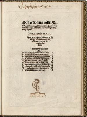 Lot 1471, Auction  122, Ringmann, Matthias, Passio domini nostri Jesu Christi