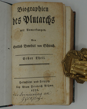 Lot 2080, Auction  122, Plutarch, Biographien. Mit Anmerkungen von Gottlob Benedict von Schirach.