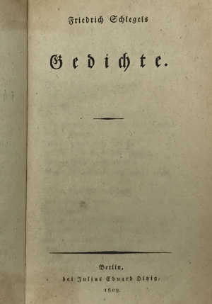 Los 2094 - Schlegel, Friedrich - Gedichte - 0 - thumb