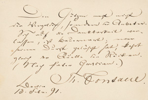 Lot 2309, Auction  122, Fontane, Theodor, Albumblatt 1891