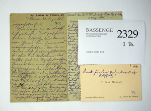 Lot 2329, Auction  122, Nordau, Max, 2 Postkarten