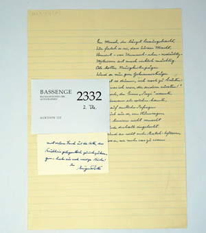 Lot 2332, Auction  122, Roth, Eugen, Gedichtmanuskript