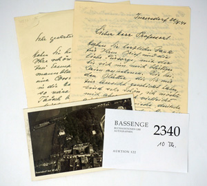 Lot 2340, Auction  122, Weinheber, Josef, 8 Autographen