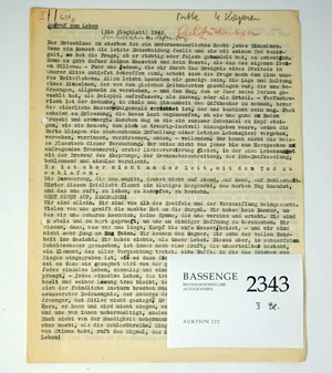 Lot 2343, Auction  122, Zuckmayer, Carl, Signiertes Typoskript über Stefan Zweig
