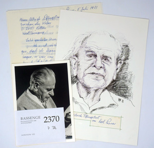 Lot 2370, Auction  122, Popper, Sir Karl, 2 Briefe, 1 sign. Porträt + Beigaben