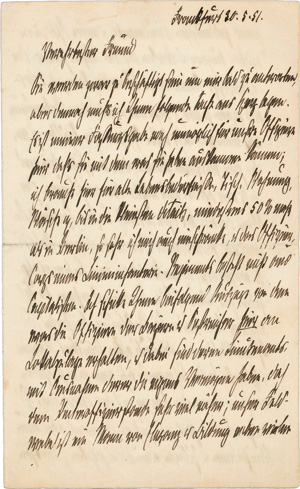 Los 2390 - Bismarck, Otto Fürst von - Eigenhänd. Brief 1851 - 0 - thumb