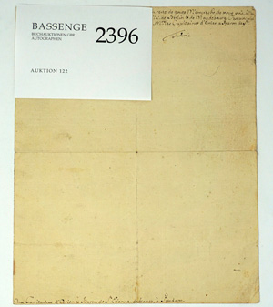 Lot 2396, Auction  122, Friedrich II., der Große, König von Preußen, Brief an zwei Capitaines in Potsdam