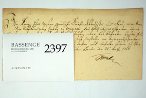 Los 2397 - Amalie, Prinzessin von Preußen - Brief 1756 - 0 - thumb