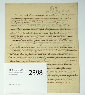Lot 2398, Auction  122, Catt, Henri Alexandre de, Brief 1776