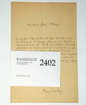 Lot 2402, Auction  122, Hengstenberg, Ernst Wilhelm, Brief an einen Kollegen