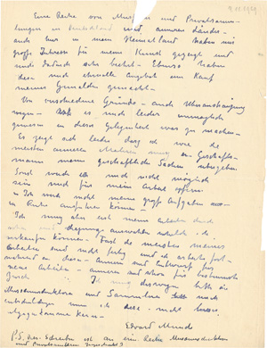 Lot 2441, Auction  122, Munch, Edvard, Signiertes Rundschreiben 1929