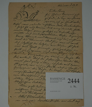 Lot 2444, Auction  122, Schaefer-Ast, Albert, 2 Briefe