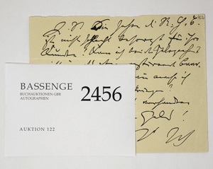 Lot 2456, Auction  122, Brahms, Johannes, Brief 1883