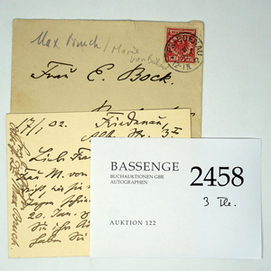 Los 2458 - Bruch, Max - 2 Briefe 1902 - 0 - thumb