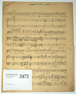 Lot 2472, Auction  122, Holstein, Franz von, Musikmanuskript um 1867