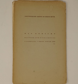 Lot 3027, Auction  122, Benn, Gottfried, Gedichte