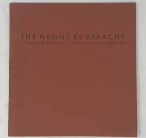 Lot 3043, Auction  122, Brinkmann, Rolf Dieter, Ihr nennt es Sprache