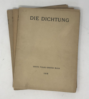 Lot 3088, Auction  122, Dichtung, Die, Hrsg. von W. Przygode. Folge I 1.-3. Buch.