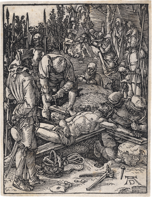 Lot 5071, Auction  122, Dürer, Albrecht, Christus wird ans Kreuz genagelt
