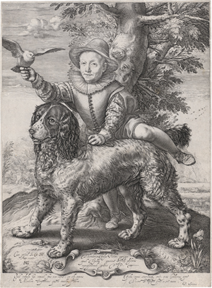 Los 5111 - Goltzius, Hendrick - Frederick de Vries mit Hund und Taube - 0 - thumb