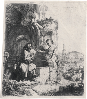 Los 5180 - Rembrandt Harmensz. van Rijn - Christus und die Samariterin zwischen Ruinen - 0 - thumb