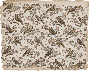 Lot 5380, Auction  122, Kattunpapier, Westdeutsch, um 1770: Vögel auf Zweigen