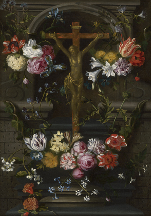 Lot 6012, Auction  122, Bruegel d. J., Jan - Werkstatt, Kruzifix in einer Nische umgeben von Blumen