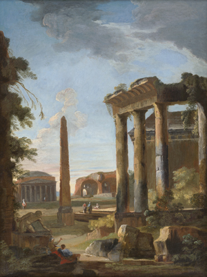 Lot 6026, Auction  122, Französisch, 1. Hälfte 18. Jh. Zwei Architekturcapricci mit antiken Ruinen