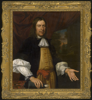 Los 6027 - Niederländisch - 1669. Bildnis eines Mannes im gelben Gewand, in der Rechten ein Pulverhorn - 1 - thumb